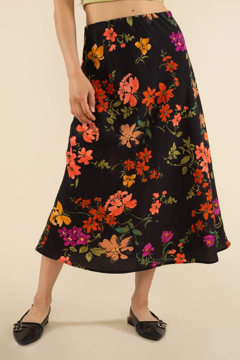  Freesia Floral Midi Skirt