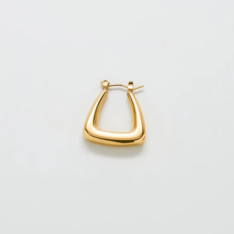  Medium Gold Triangle Hoop Earrings