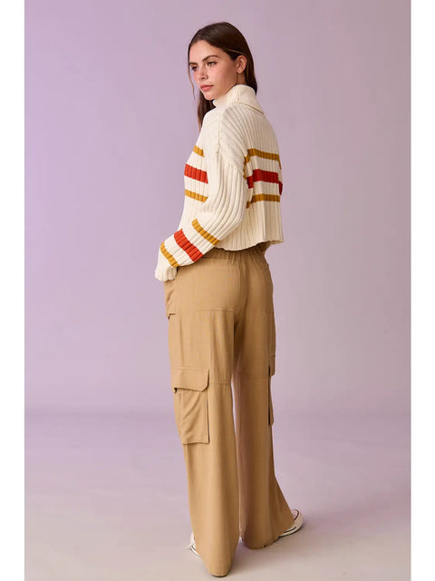  Elena Loose Fit Striped Turtleneck