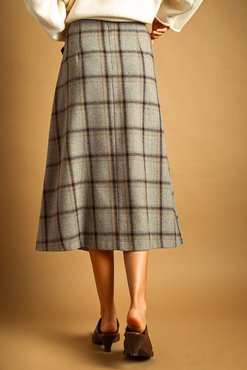 Plaid Long Skirt