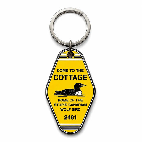  Heated Rivalry “Come To the Cottage” Enamel Keychain