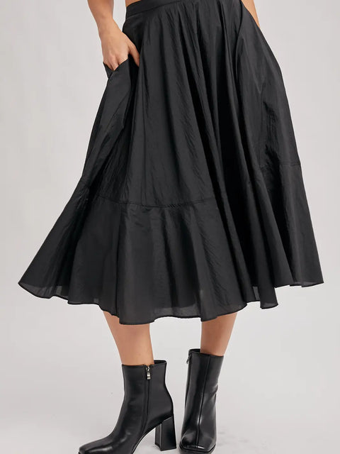  Flounce Midi Skirt