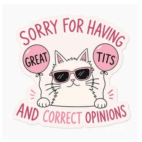  Cat Sunglasses Great Tits Sticker