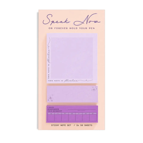  Speak Now or Forever Hold Your Pen Sticky Note Set