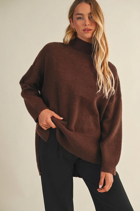  Brushed Funnel Sweater