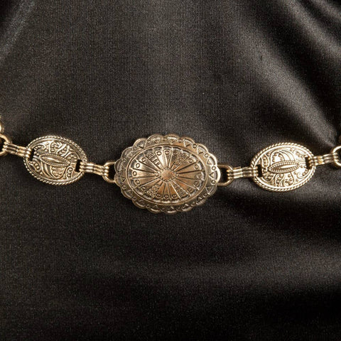  Western Abstract Pattern Concho Chain Belt