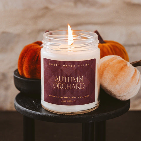 Fall Plaid Label Candles