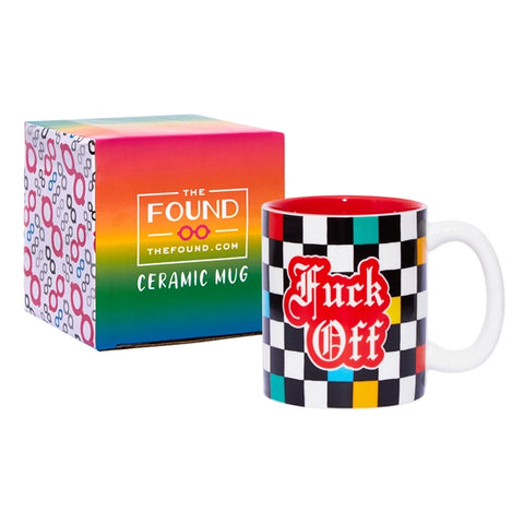  Fuck Off Checkered Mug