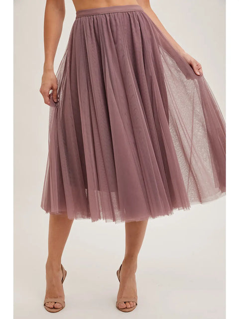  Tulle Midi Skirt