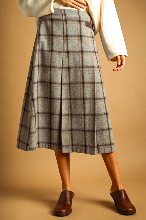  Plaid Long Skirt