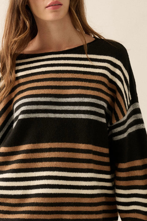  Boatneck Striped Sweater