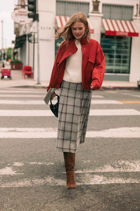 Plaid Long Skirt