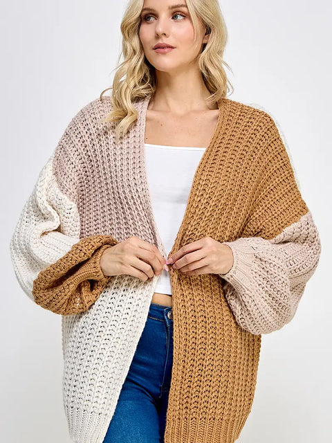 Chunky Color Block Cardigan