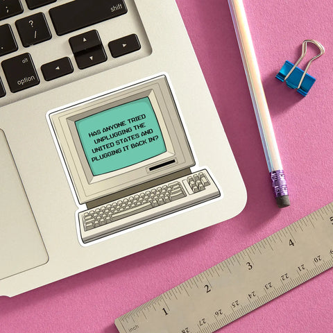 Unplug The United States Sticker