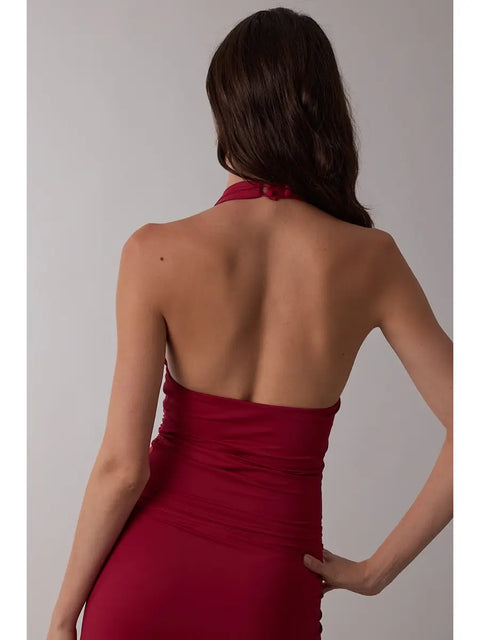  Halter Neck Button Top