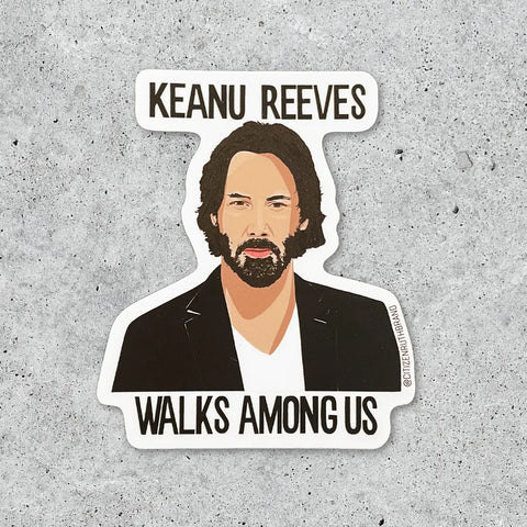  Keanu Walks Among Us Sticker