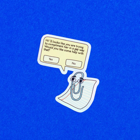 Gay Clippy Holographic Sticker