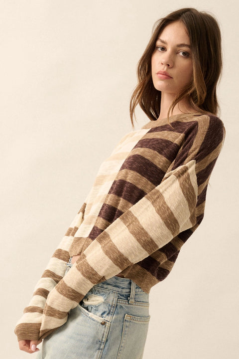  Contrast Stripes Sweater