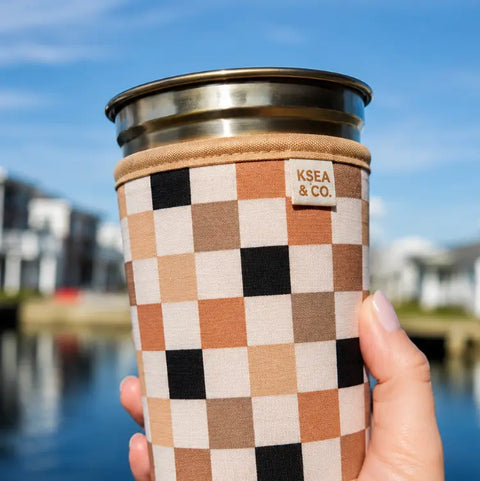  Spooky Checker Iced Coffee Drink Sleeve