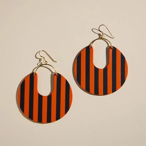 Orange Stripe Earrings