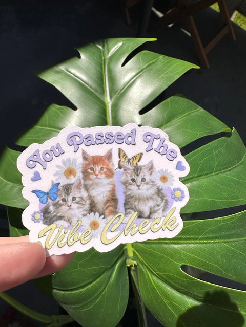 Cat You Passed the Vibe Check Sticker