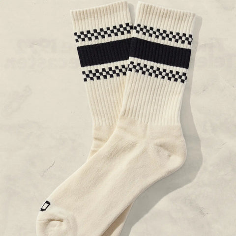  Checkerboard Striped Crew Sock