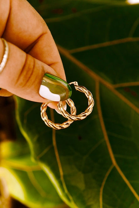  Chunky Gold Braided Hoops