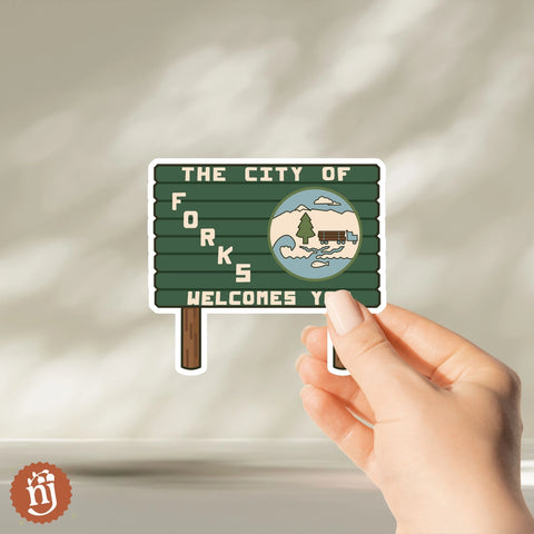 Twilight Forks Welcomes You Sticker