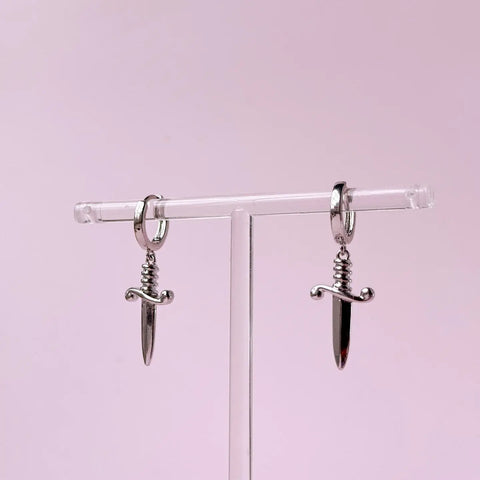 Silver Dagger Earrings