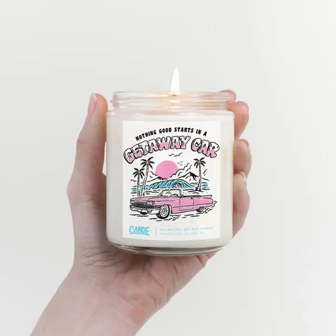 Nothing Good Starts in A Getaway Car Candle