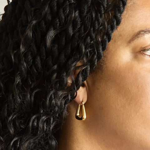  Gold Triangle Hoop Earrings