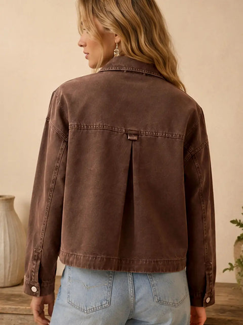  Washed Brown Casual Jacket