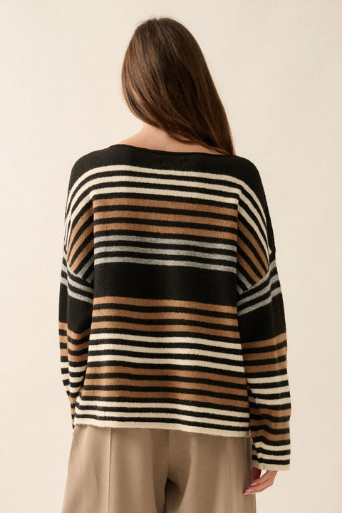  Boatneck Striped Sweater