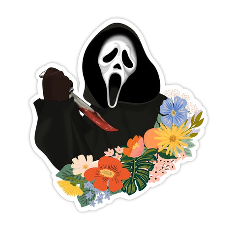  Scream Ghostface Floral Sticker