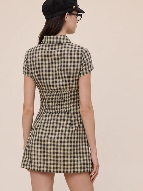  Vintage Checker Collar Dress