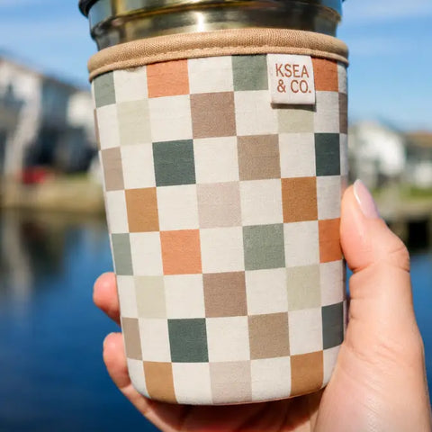 Autumn Checker Iced Coffee Drink Sleeve