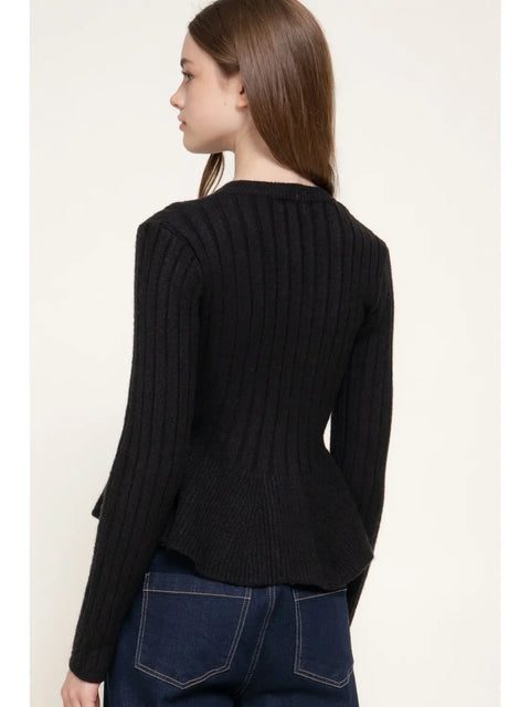 Round Neck Peplum Top