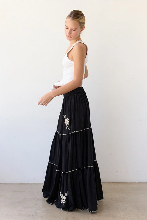  Embroidered Maxi Skirt