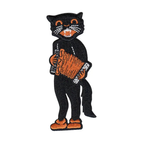  Vintage Black Cat Band Halloween Music 4 Piece Patch Set