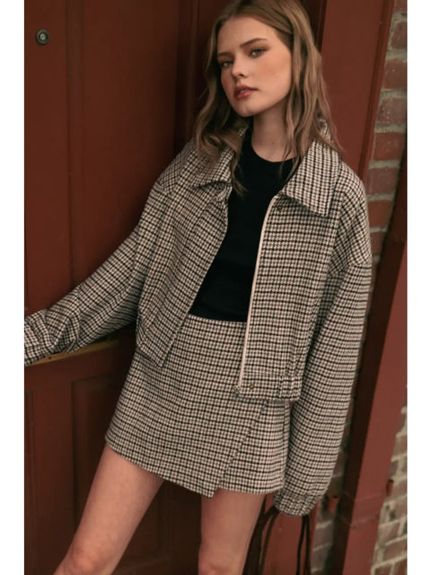  Houndstooth Pattern Jacket