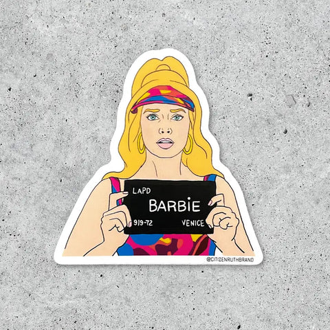 Barbie Mugshot Sticker