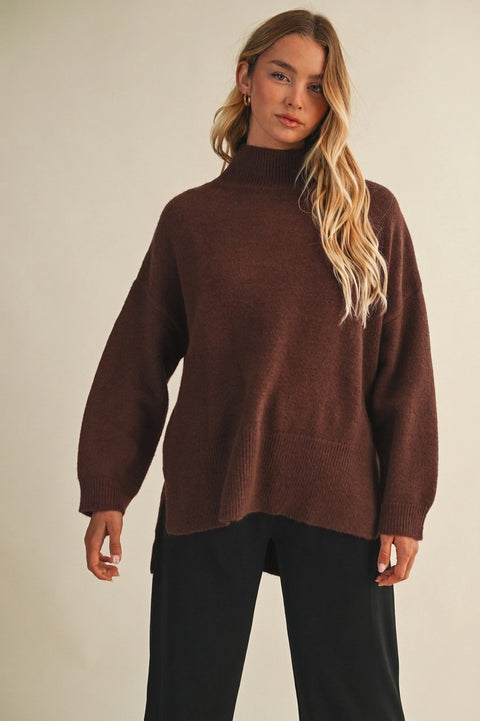  Brushed Funnel Sweater
