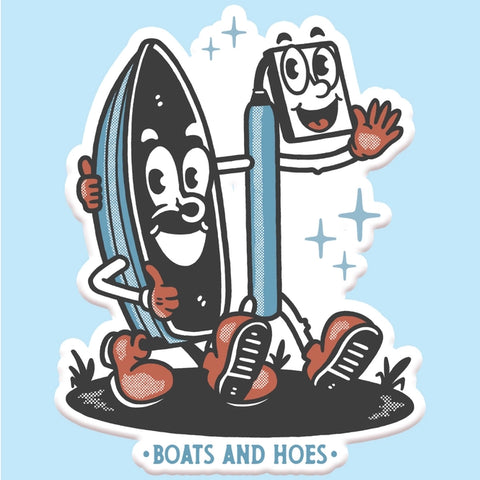 Boat and Hoes Sticker