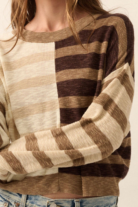  Contrast Stripes Sweater