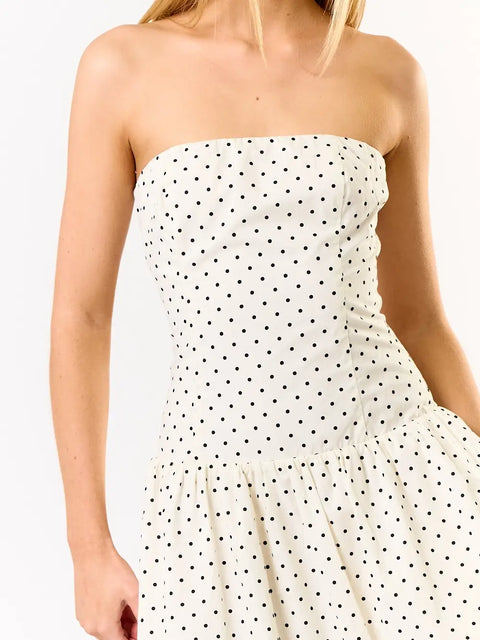  Polka Dot Tube Maxi Dress