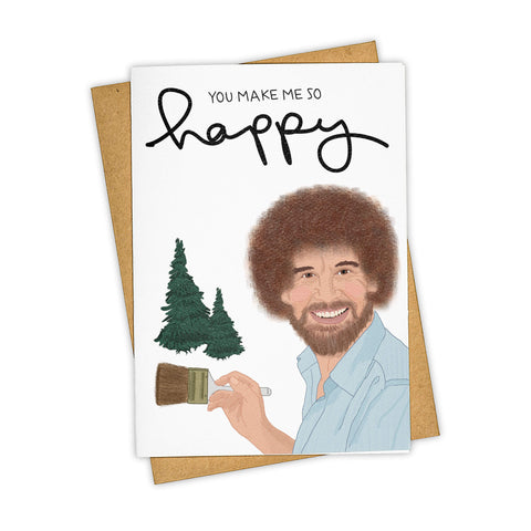 BOB ROSS HAPPY CARD