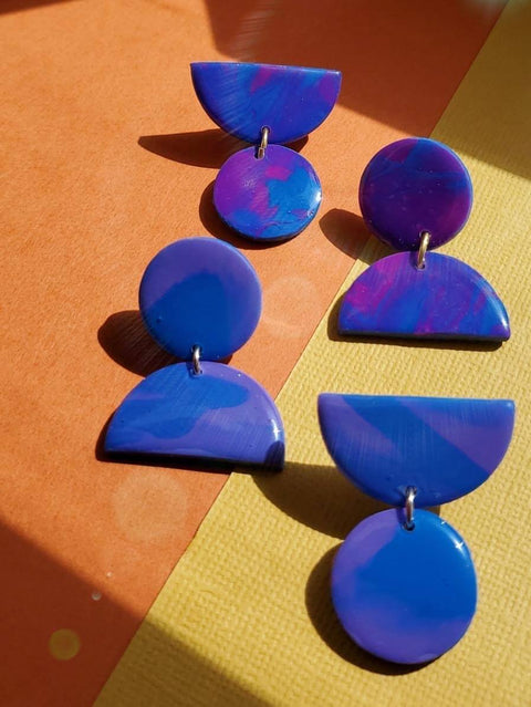 Purple Geo Earrings