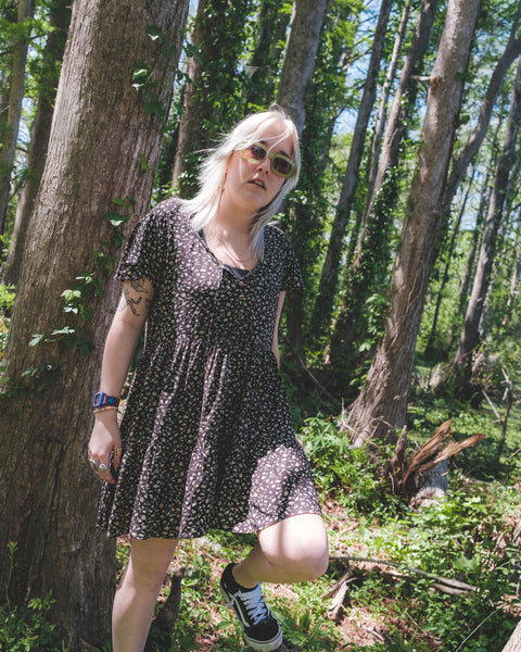  Ditsy Floral Swing Mini Dress