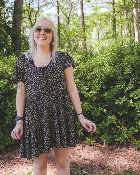  Ditsy Floral Swing Mini Dress