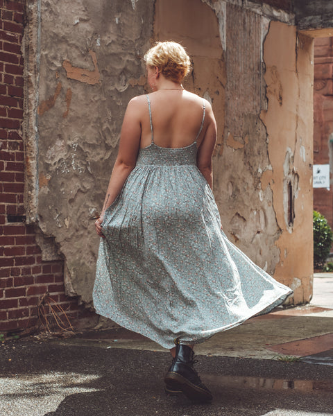 SAGE GREEN FLORAL MAXI DRESS Modern Legend, LLC. SAGE GREEN FLORAL MAXI DRESS Modern Legend, LLC.